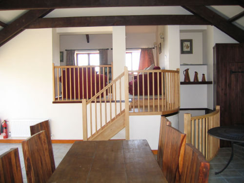 The gallery in the holiday barn.